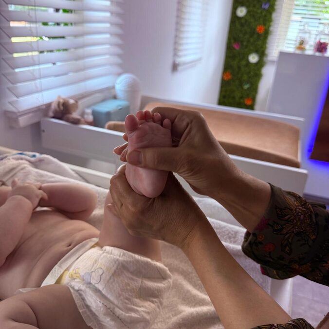 Rustgevende Shantala babymassage